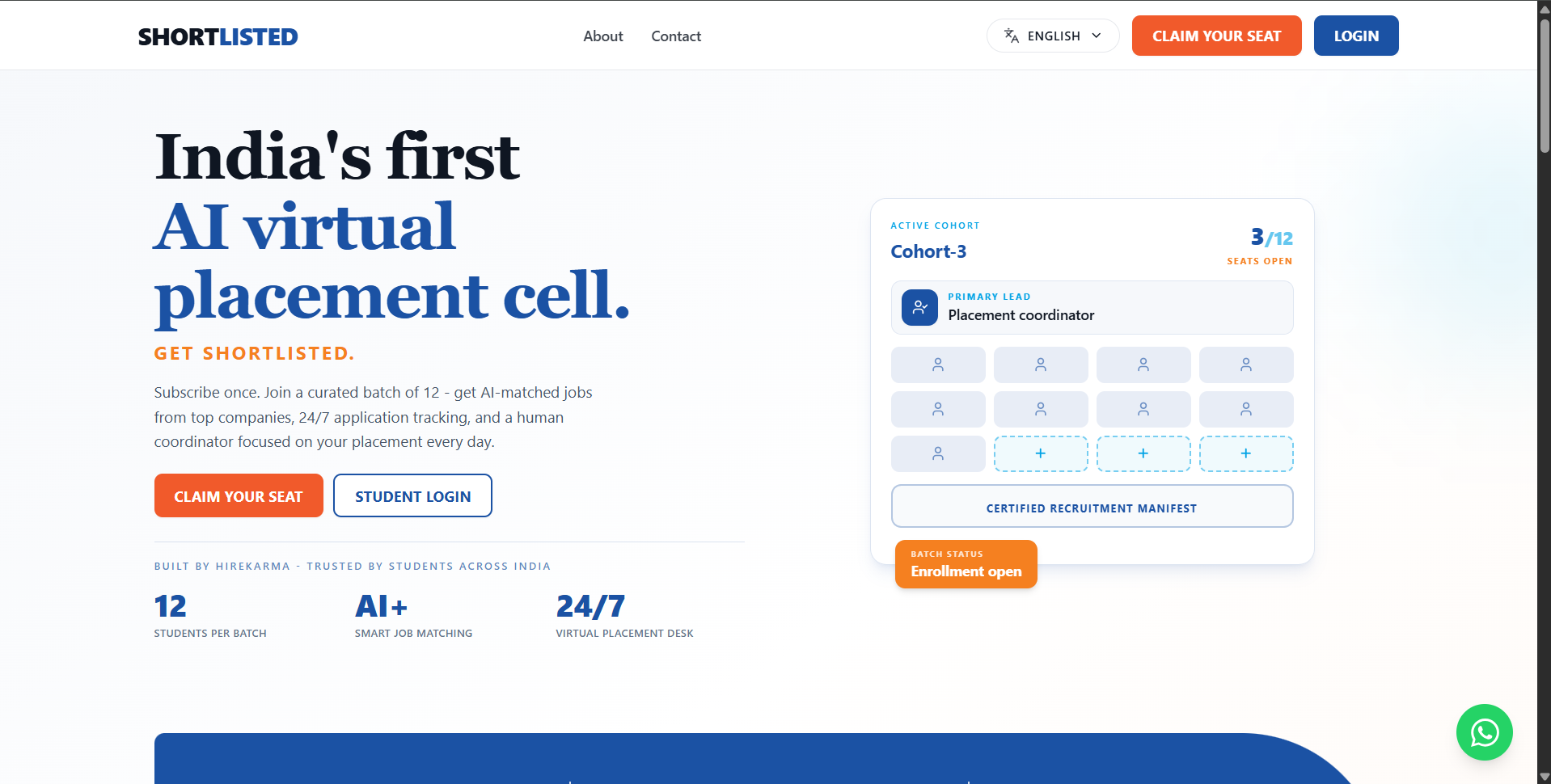 Shortlisted AI virtual placement cell